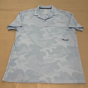 Macade Golf Men Camo Polo Shirt Blue Active Performance Breathable-M-5895
